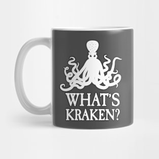 Pirate Series: What's Kraken? (Large Text with White Graphic) Mug